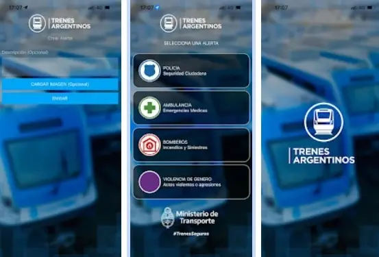 “Trenes seguros”: Aplicación móvil para llamar a fuerzas de seguridad o emergencias médicas