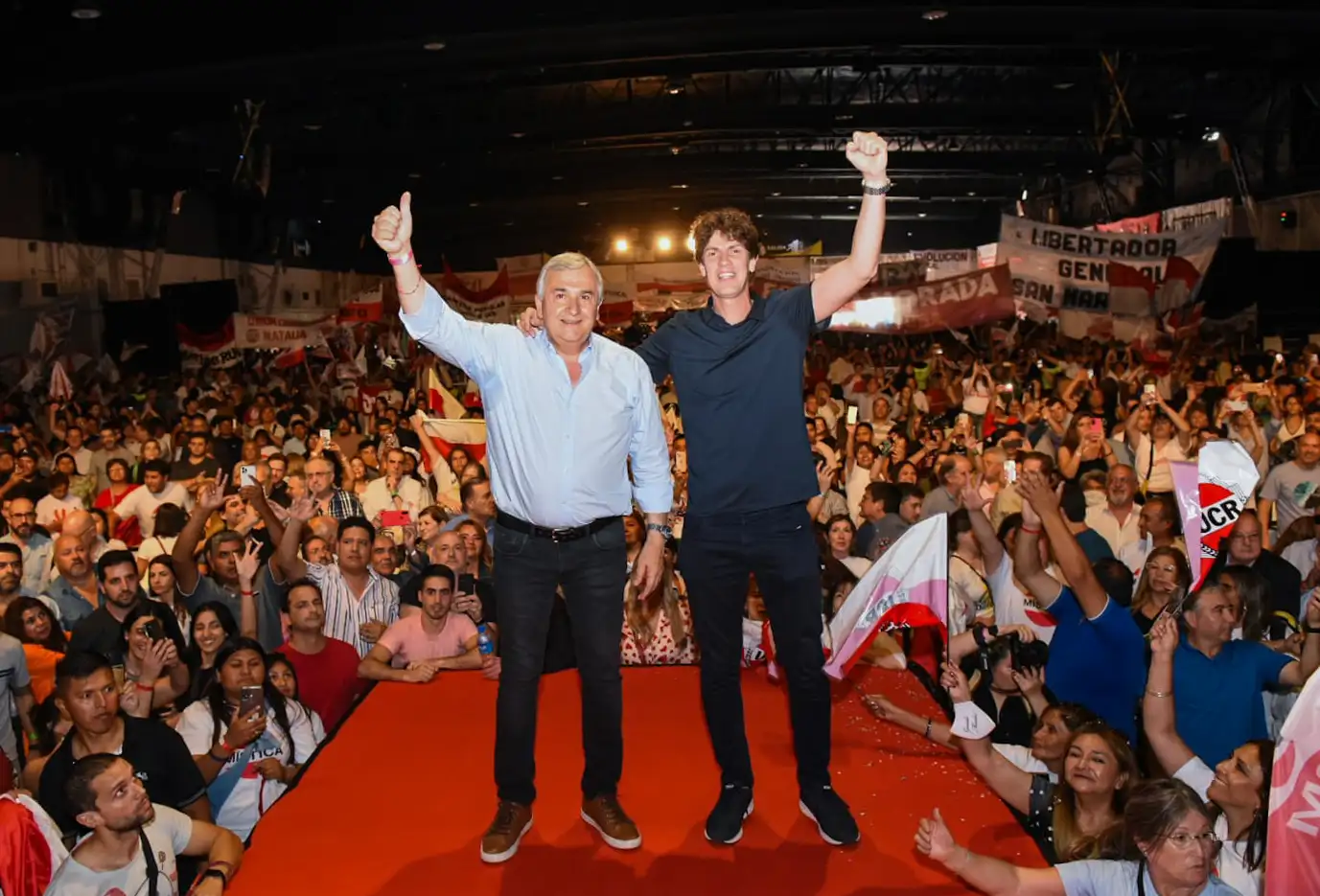 Gerardo Morales y Martín Lousteau durante el acto de ayer.