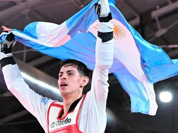 José Acuña, medalla de oro en   taekwondo.  Foto: Odesur.