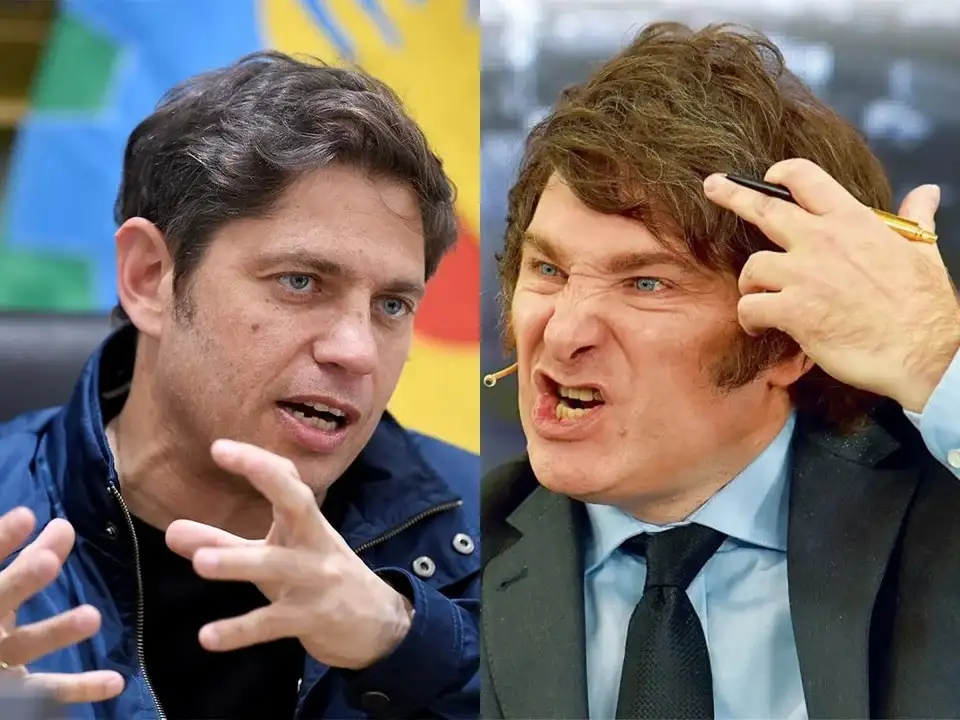 Axel Kicillof y Javier Milei.