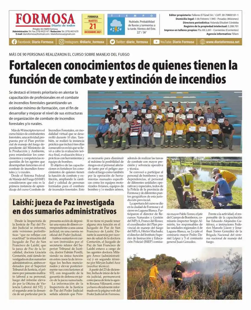 Tapa y Contratapa 21 de diciembre de 2021