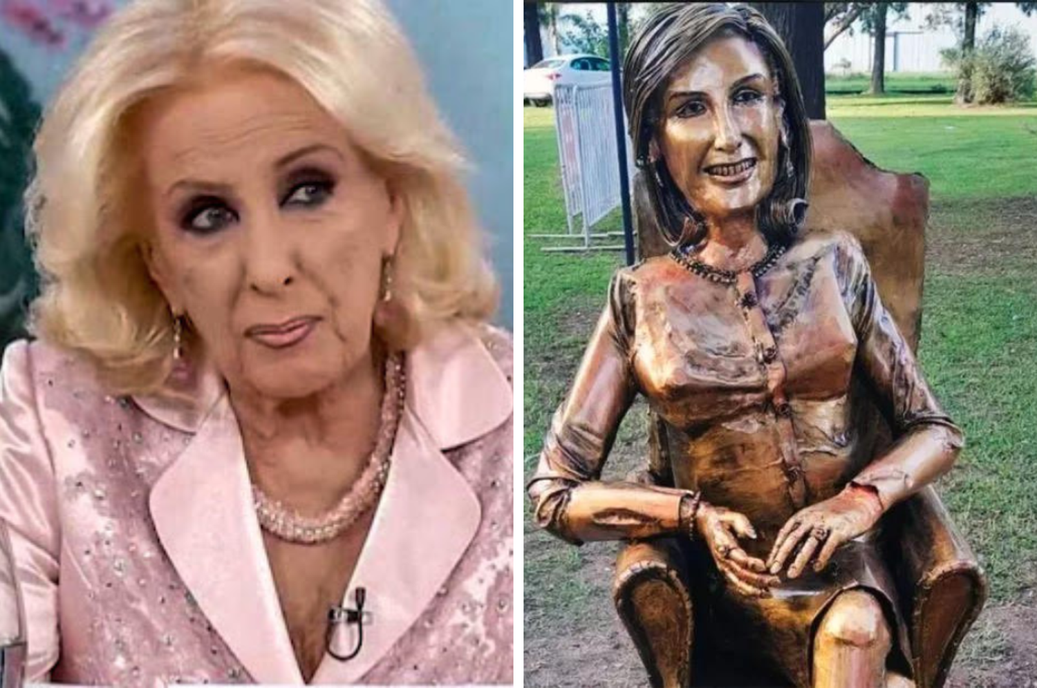 imagen Villa Cañás: vandalizaron la estatua de Mirtha Legrand