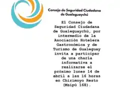 El lunes se dará una charla abierta sobre seguridad ciudadana