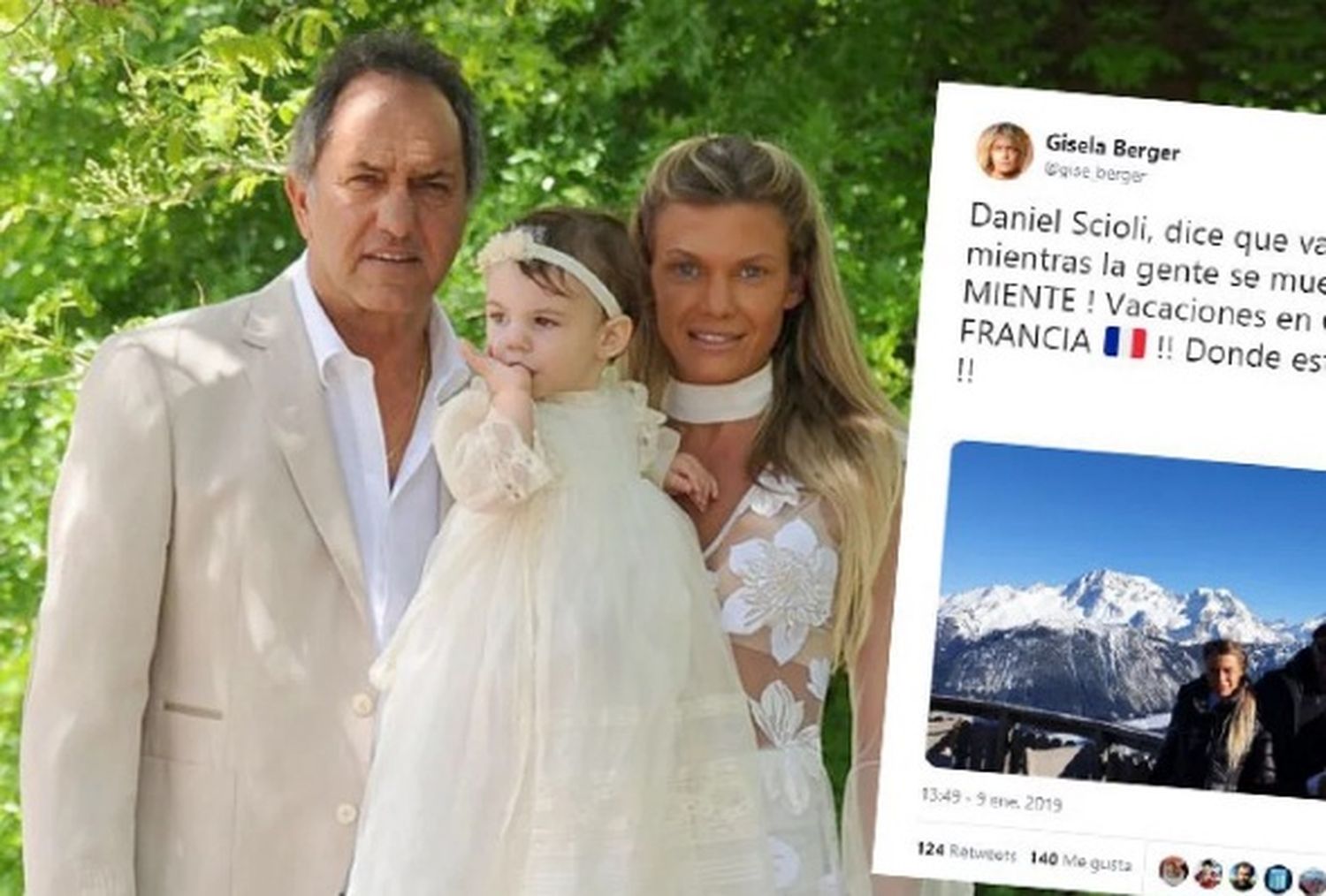 Gisela Berger se separó de Scioli y publicó escandaloso tweet