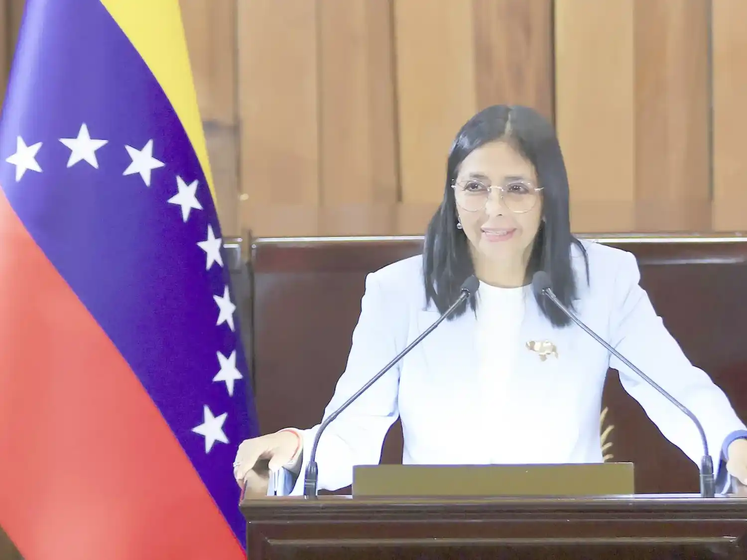Delcy Rodríguez, presidenta encargada de Venezuela.