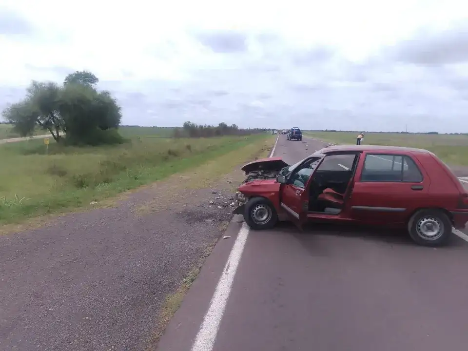 El auto que embistió al "Chino" Maidana que transitaba con su moto.