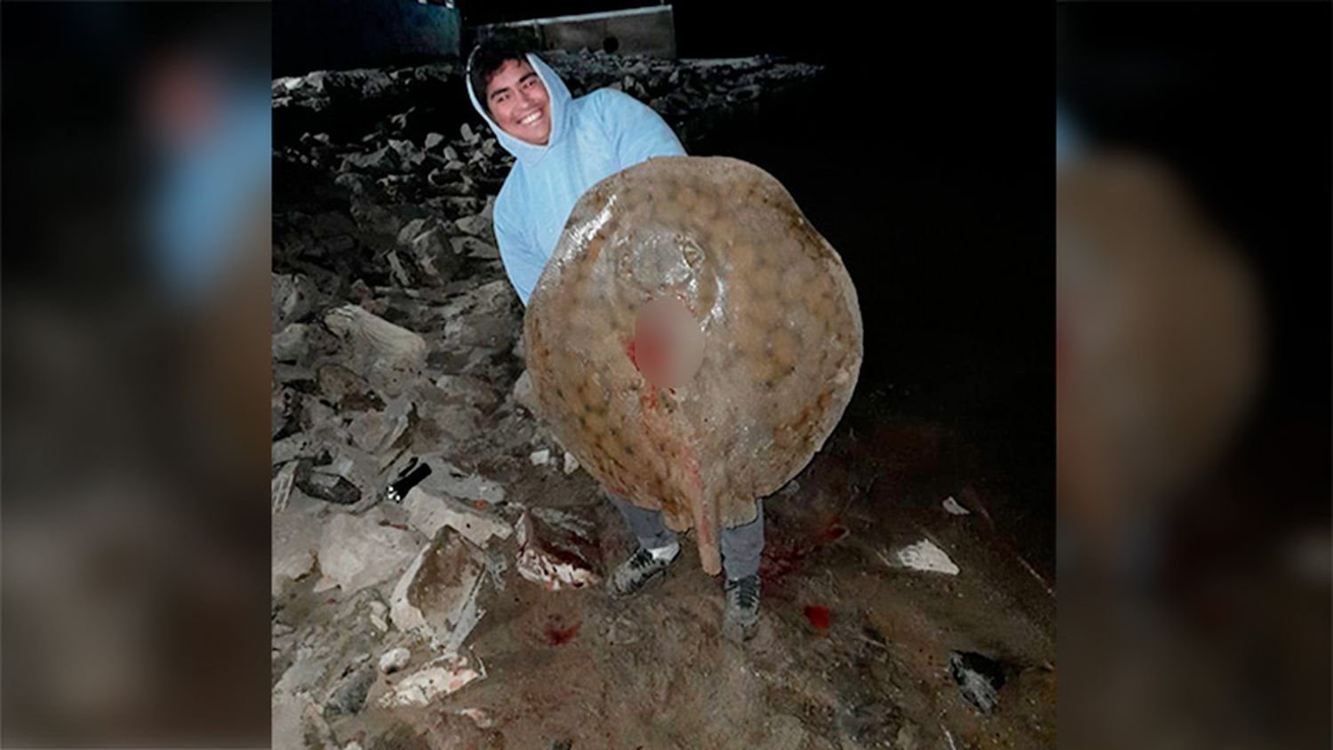 "Buscaba algún doradito" y se llevó una sorpresa: pescó una raya de 30 kilos
