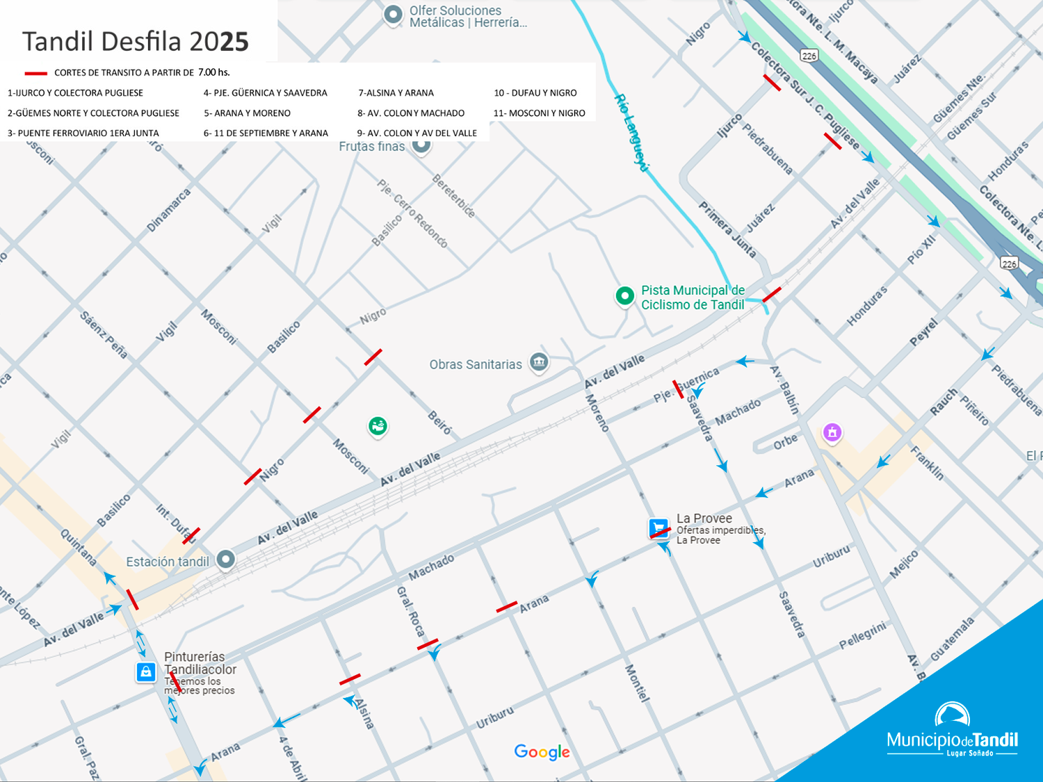 Se realizarán cortes de tránsito en la ciudad debido al desfile del 25 de Mayo.
