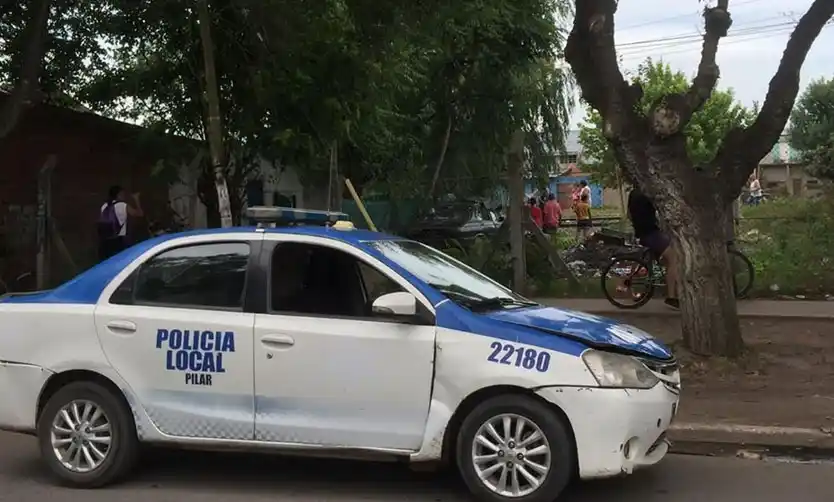 El lugar del hecho, en el momento de llegada de la Policía.