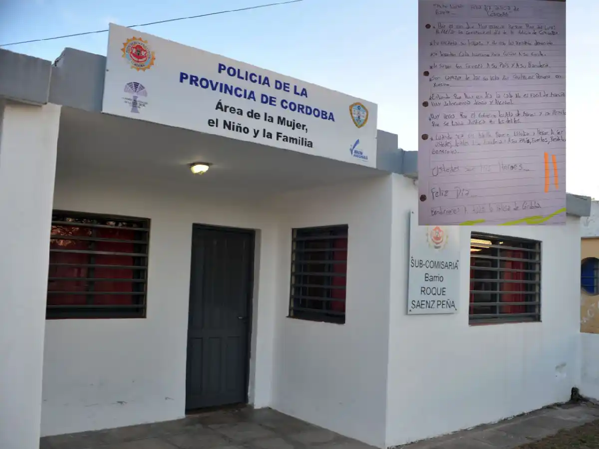 Un niño de “las 800” le envió una carta a los policías del destacamento en su día