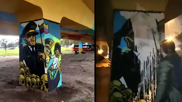 Alcaldía de Bogotá premió hacerse un mural sobre abusos de la Policía en la capital colombiana