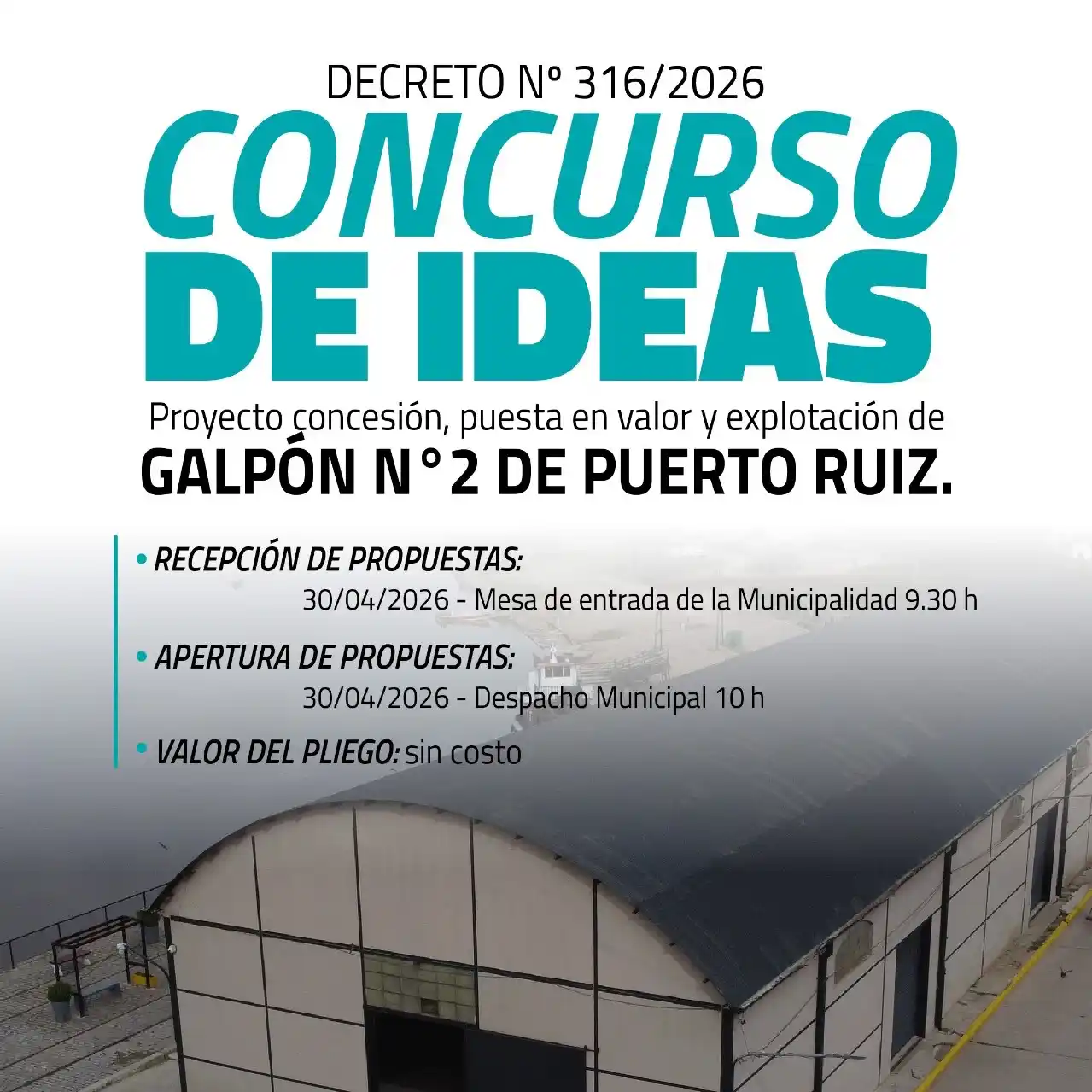 Gualeguay convoca a un concurso de ideas para reactivar el Galpón N°2 de Puerto Ruiz