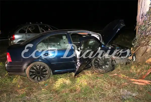 Un vehículo se estrelló contra un árbol y una persona resultó herida