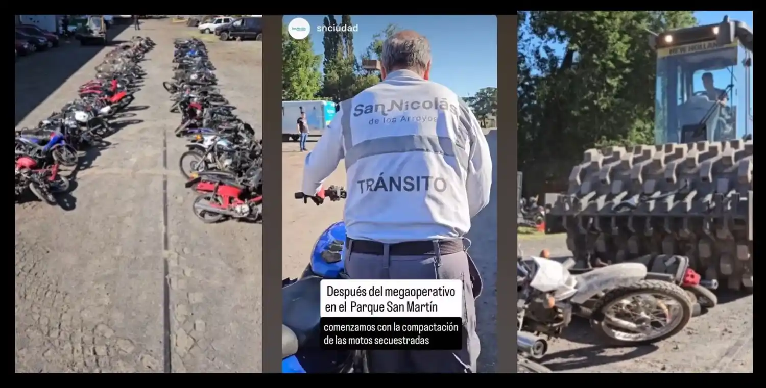Las 113 motos secuestradas serán reducidas a chatarra.