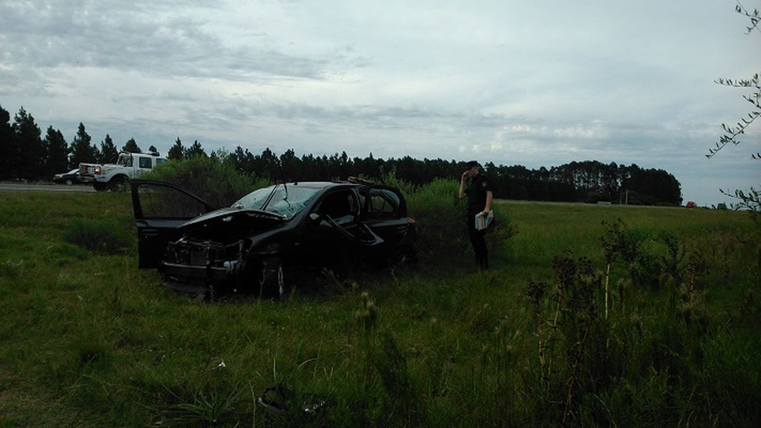 Una mujer murió al volcar su automóvil en Ruta 14