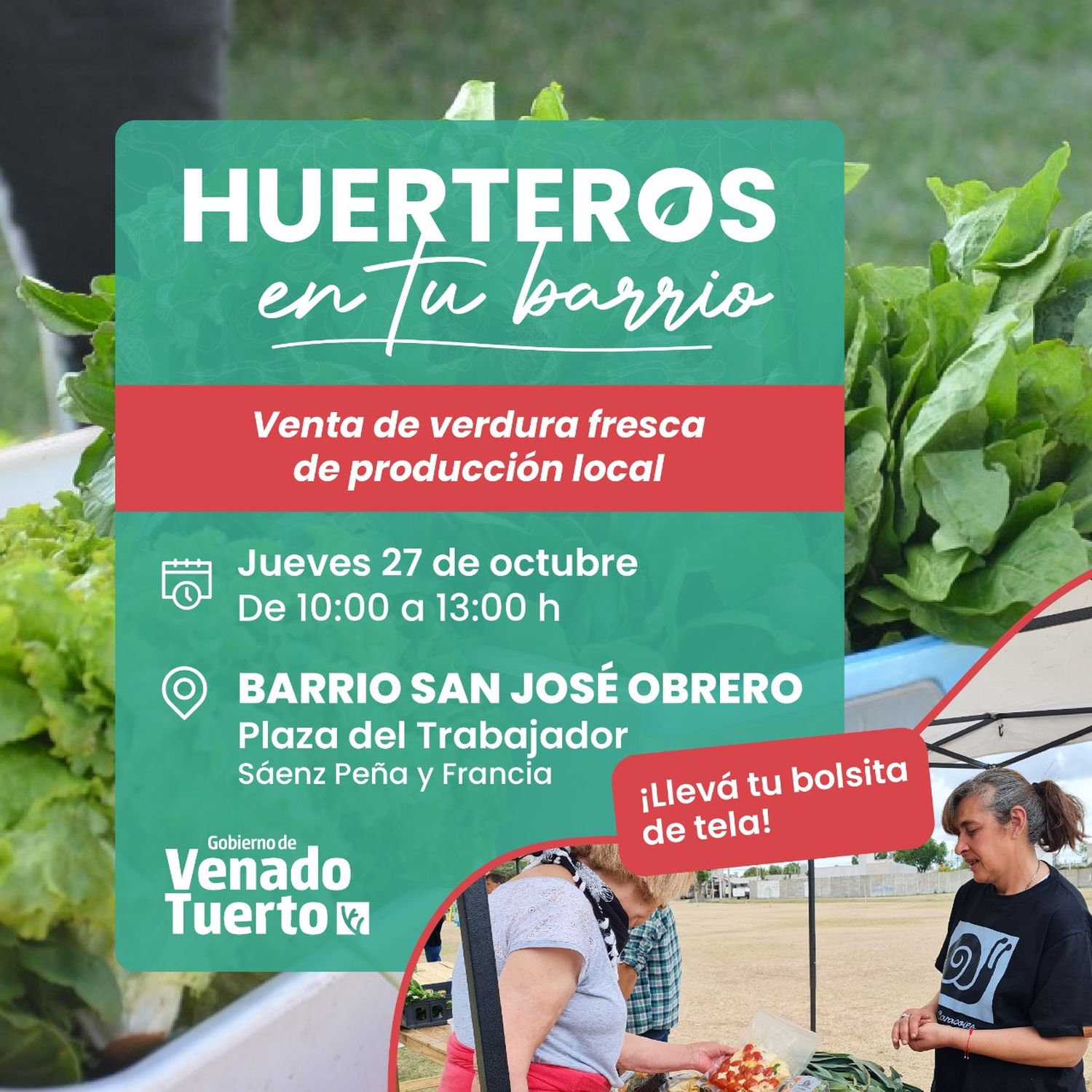 “Huerteros en tu Barrio” lleva sus productos al San José Obrero