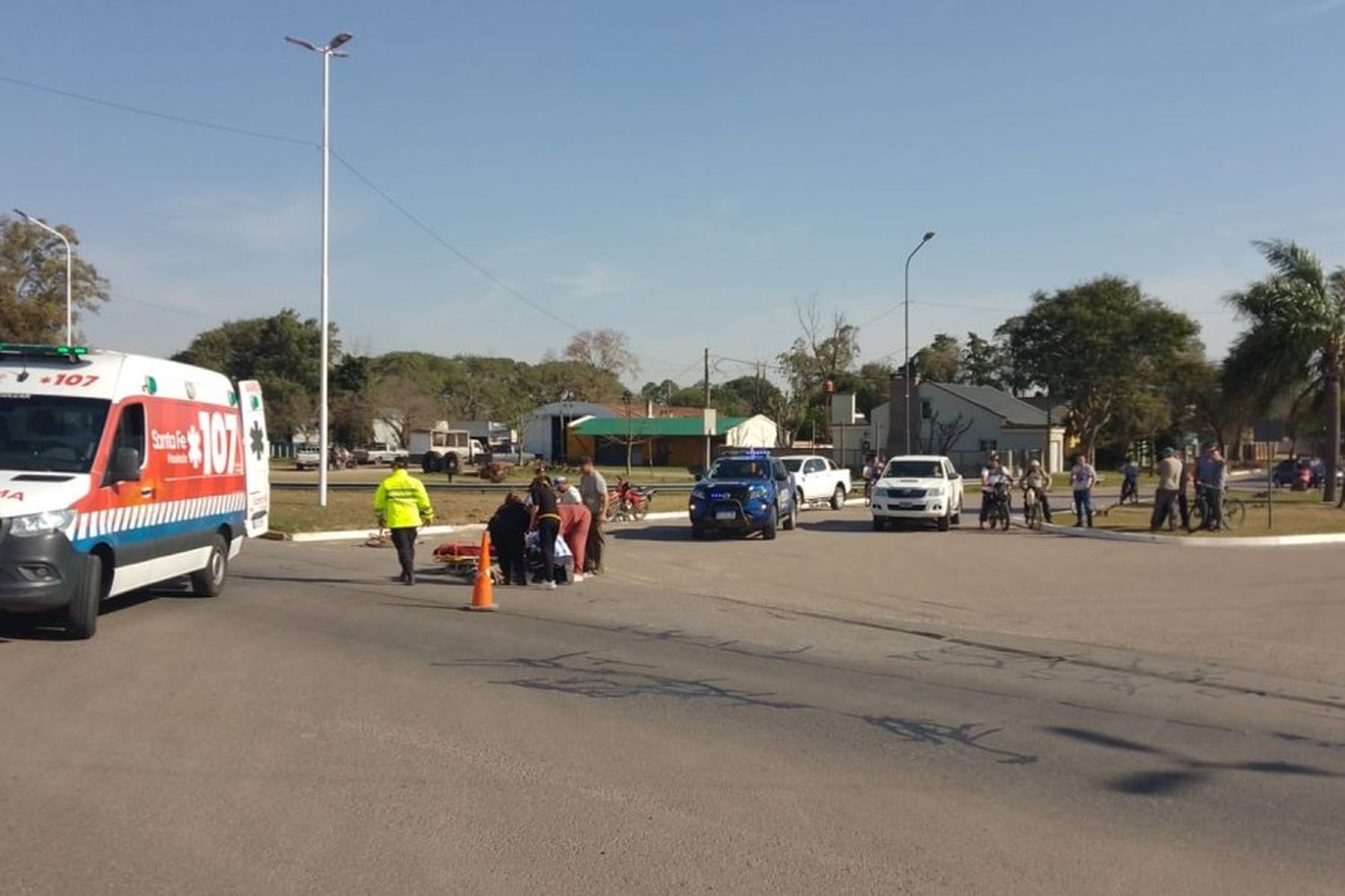 Accidente de transito en la entrada de una localidad de la zona