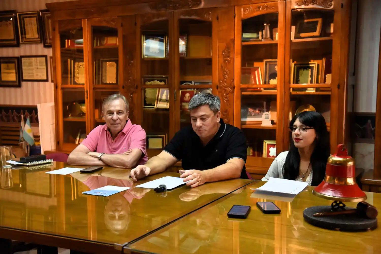 Roque Batán, Javier Panero y Micaela Giménez durante la presentación de las nuevas iniciativas.