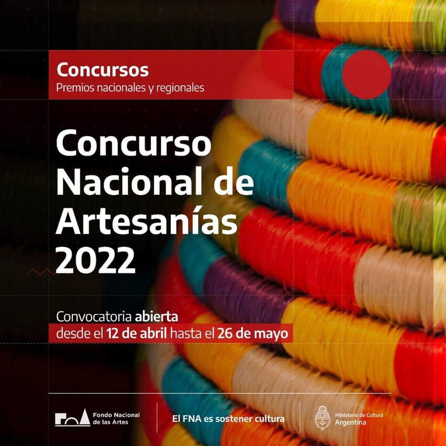 La Dirección de Cultura invita a inscribirse al Concurso Nacional de Artesanías