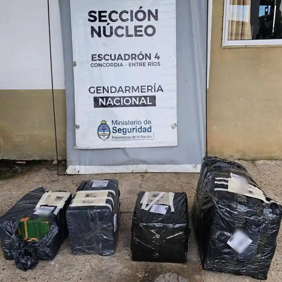 El Escuadrón 4 “Concordia” de Gendarmería secuestró más de 66 kilos de marihuana en una encomienda