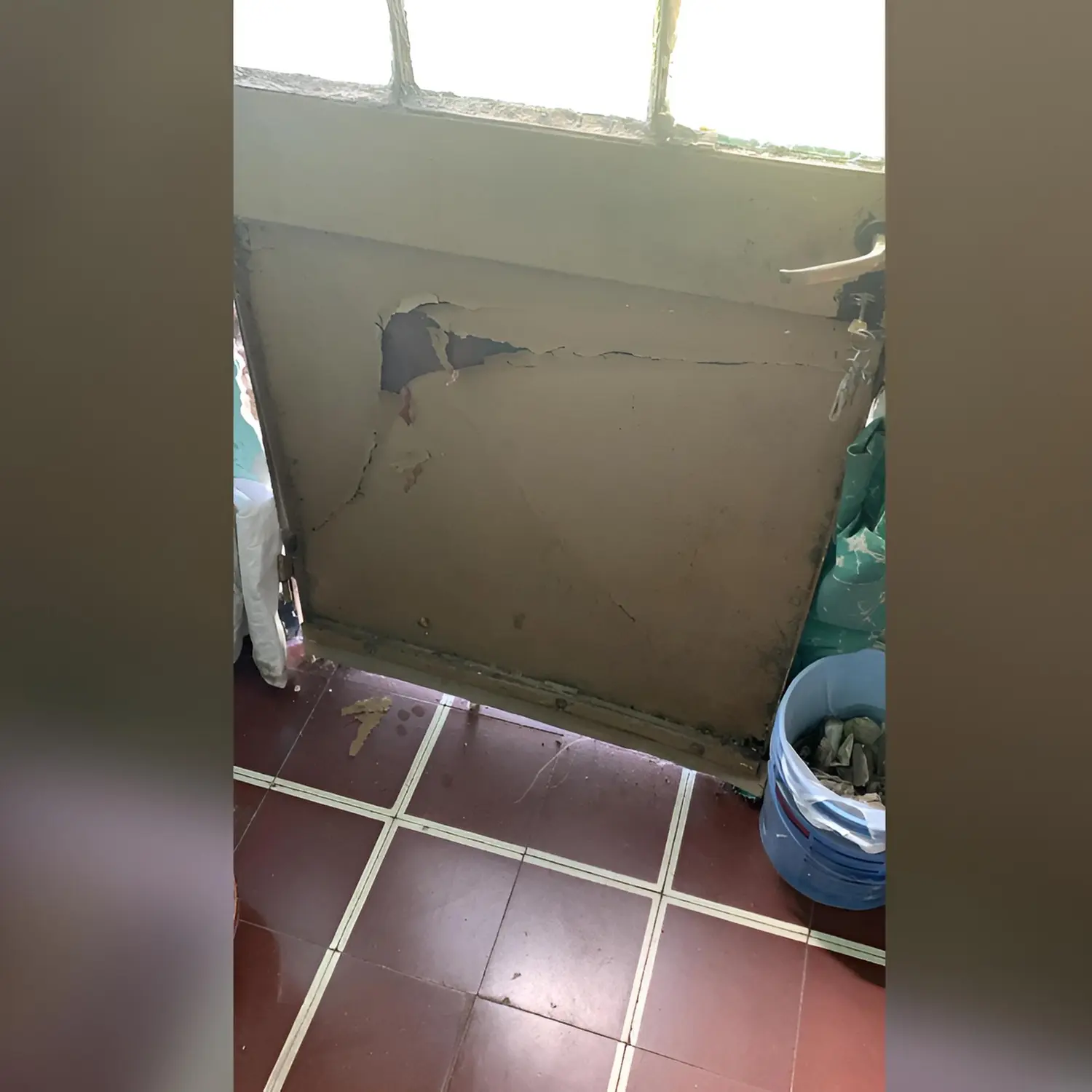 Los delincuentes forzaron la puerta de la vivienda.