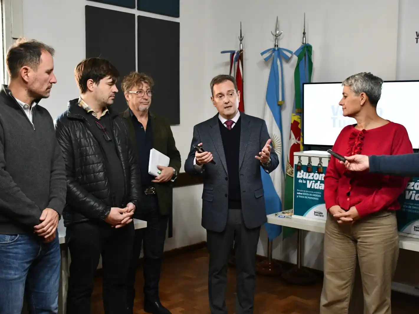 Pellegrini, Pasquinelli, Salinas, Clavero y Rocha. Foto: MVT