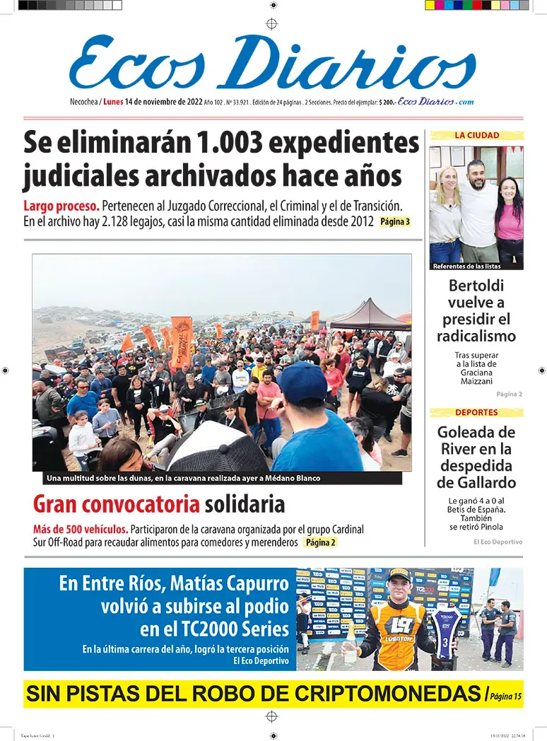 Tapa 14 de noviembre de 2022