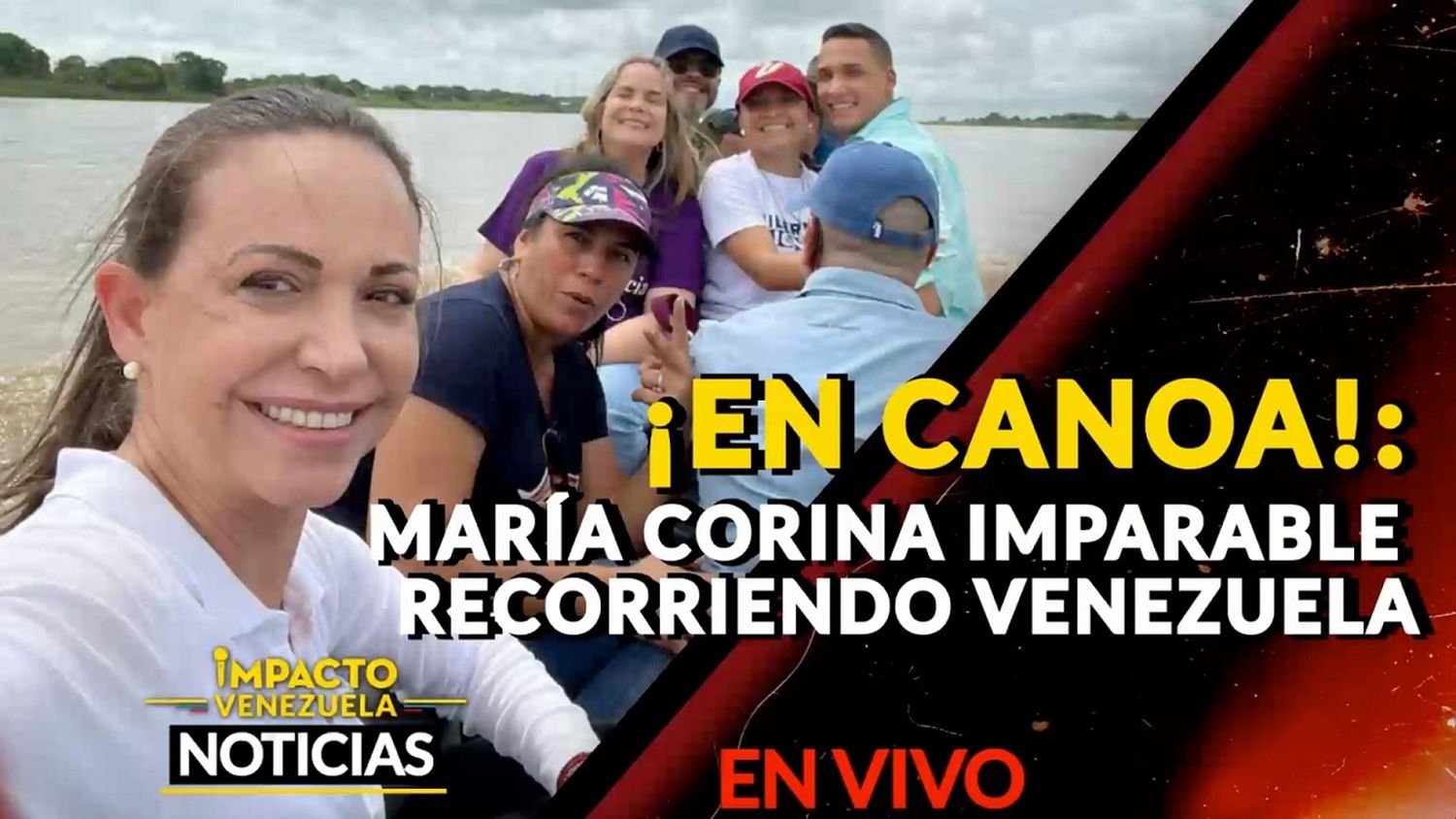 ¡EN CANOA! María Corina imparable recorriendo Venezuela – VIDEO