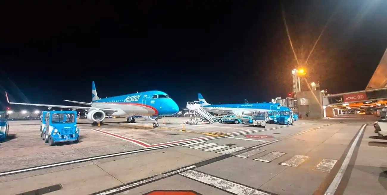 Aviones en tierra. La imagen corresponde al aeropuerto Jorge Newbery.