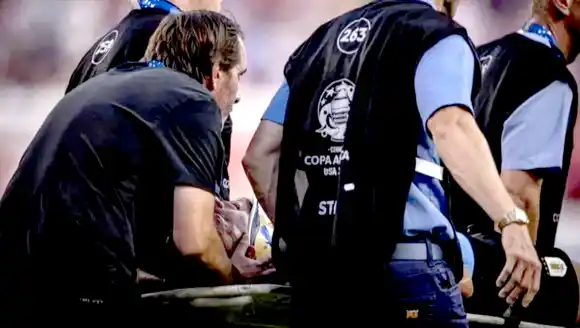 El parte médico del uruguayo que sufrió un fuerte choque contra Estados Unidos