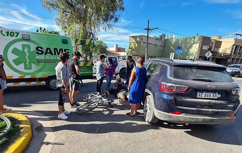 Ciclista herido en un accidente