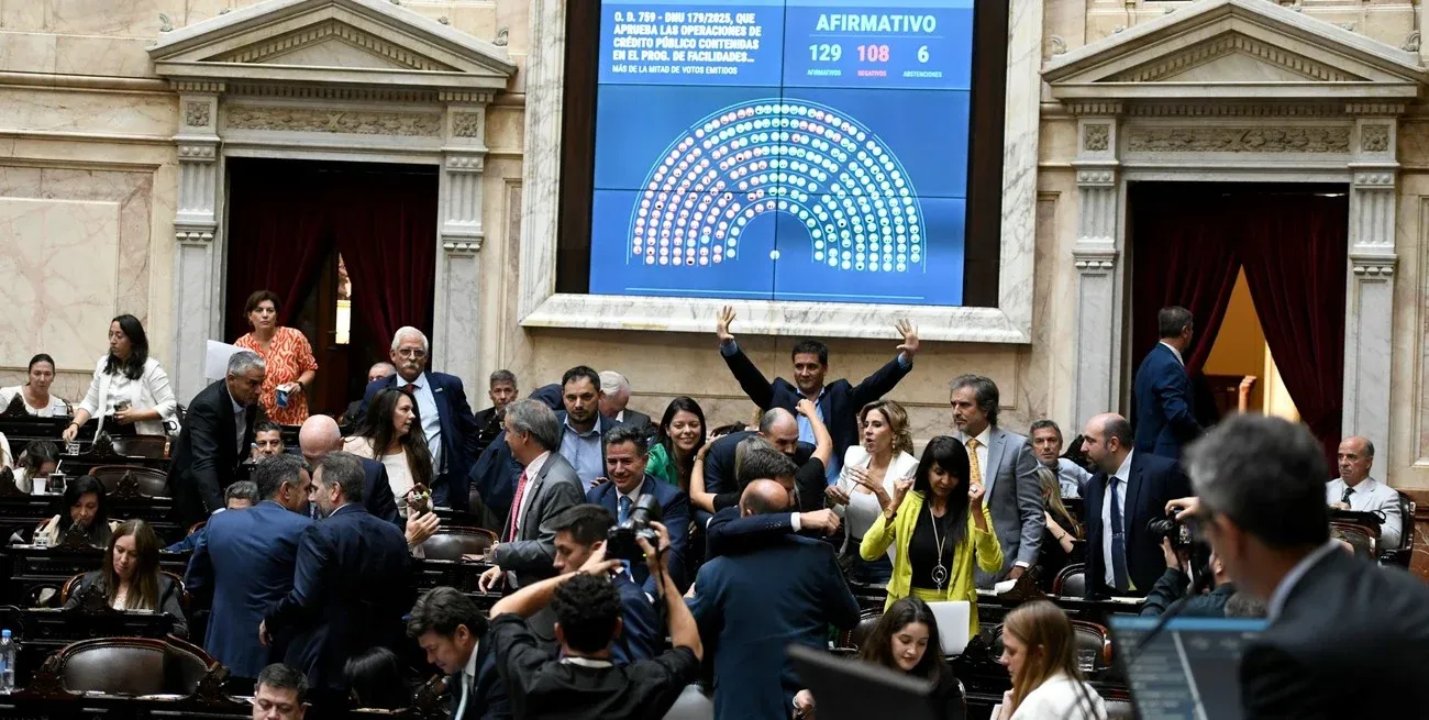 La Cámara baja convalidó el DNU del presidente Javier Milei que habilita a firmar un nuevo acuerdo con el Fondo Monetario Internacional. Crédito: HCDN.
