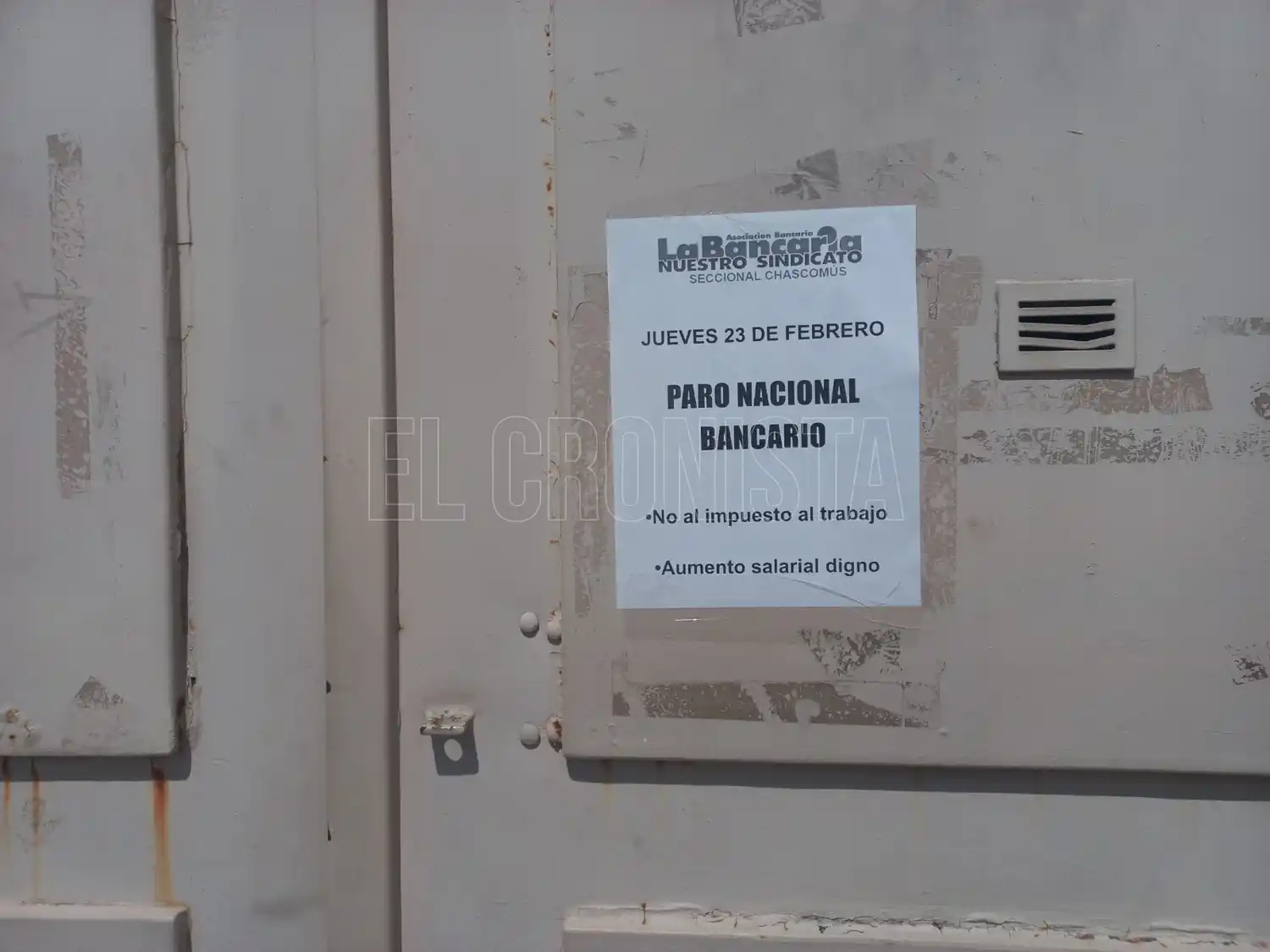 Chascomús: Alto acatamiento al paro nacional bancario bajo el lema “El salario no es ganancia”