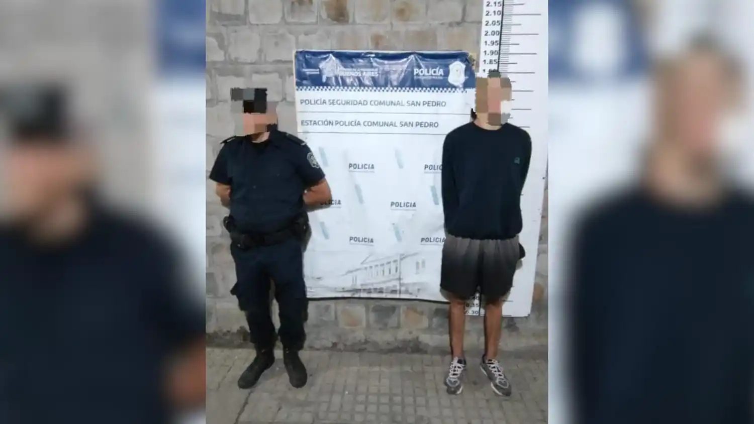 Imagen del delincuente tras ser detenido