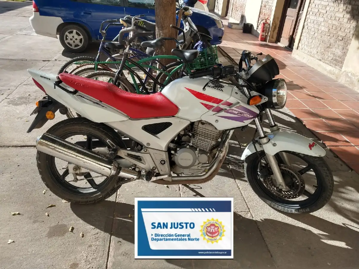 Recupero de moto robada: detienen a delincuente con pedido de captura en Villa María