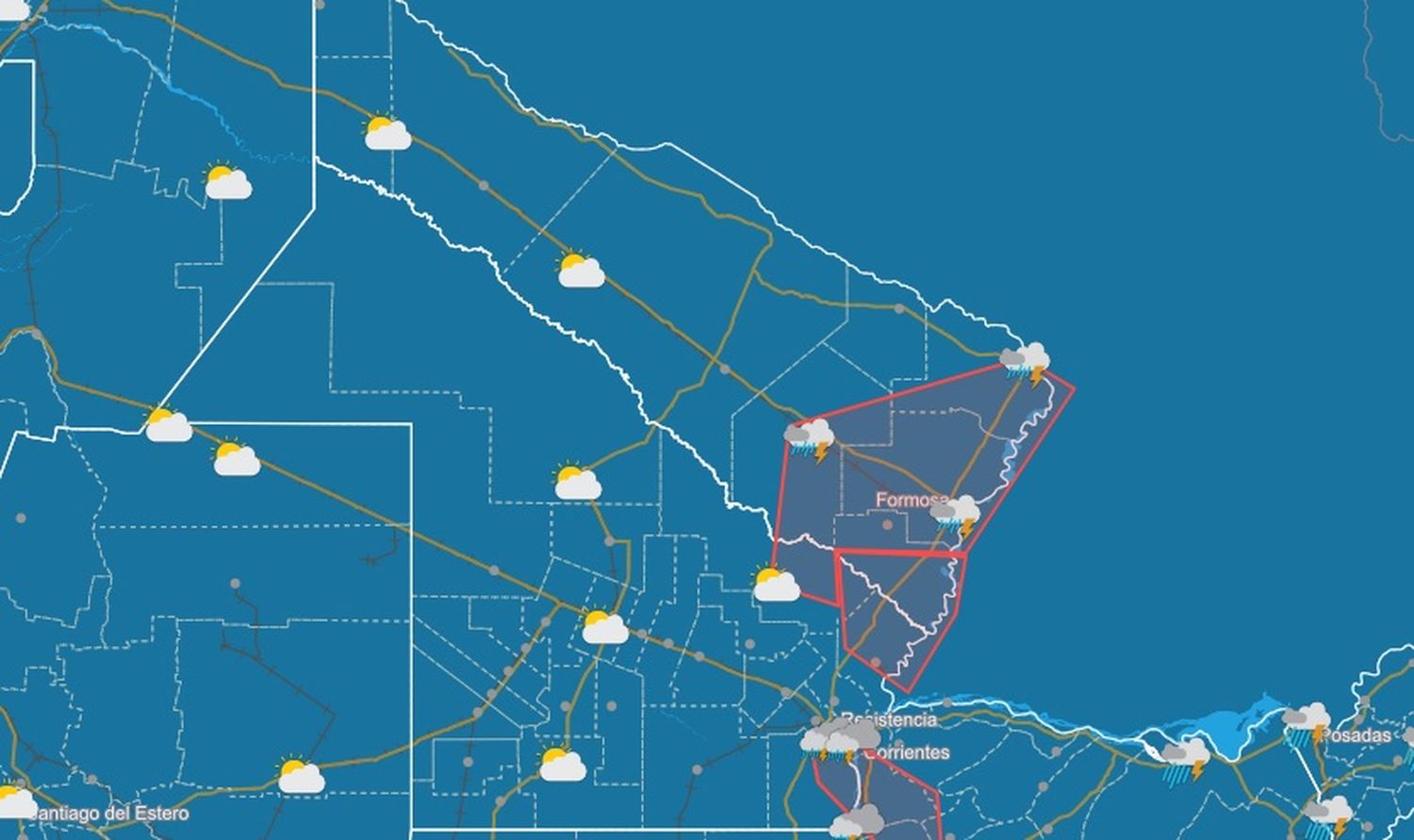 Varias localidades formoseñas continúan con alertas de tormentas