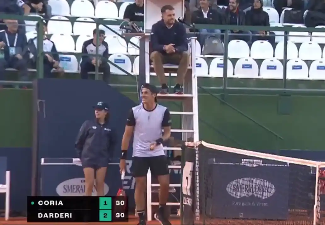 Coria quedó eliminado por lesión, pero se robó todas las miradas protagonizando un divertido momento.