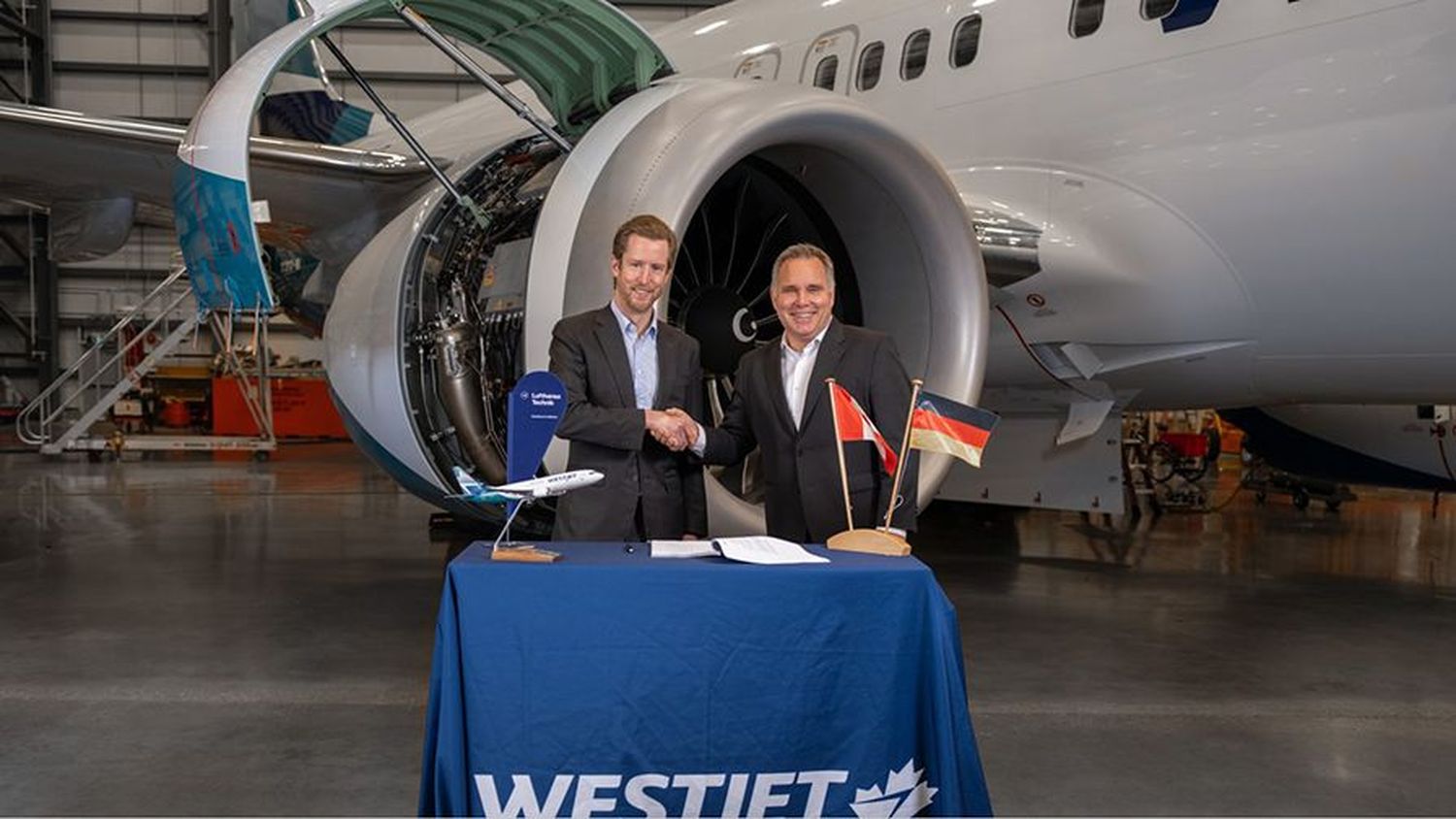 WestJet y Lufthansa Technik se asocian para servicios de mantenimiento de motores de aviones