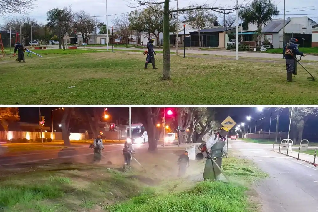 Tareas de desmalezado en distintos sectores de la ciudad