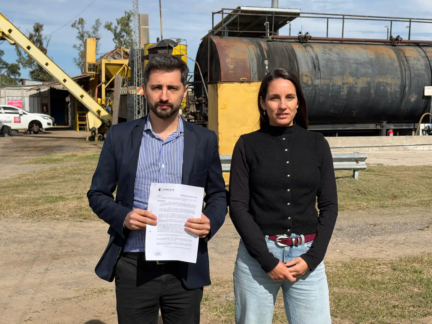 Los concejales del bloque opositor, Senn y Caruso