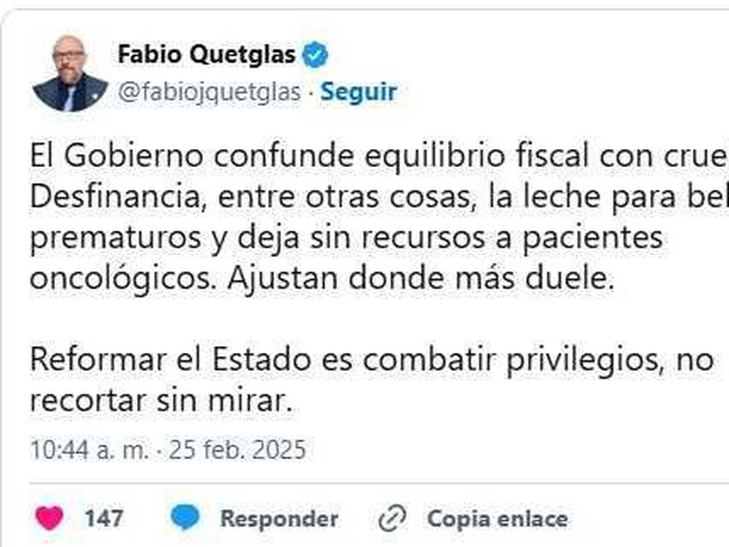 Fuerte rechazo a la decisión del Gobierno de
desmantelar el Programa de Cuidados Paliativos
