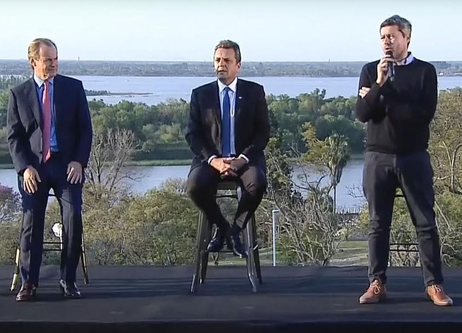 Gustavo Bordet, Sergio Massa y Matías Lammens.