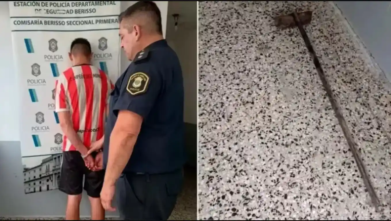 Un joven de 19 años intentó matar a golpes a su papá con una pala parrillera