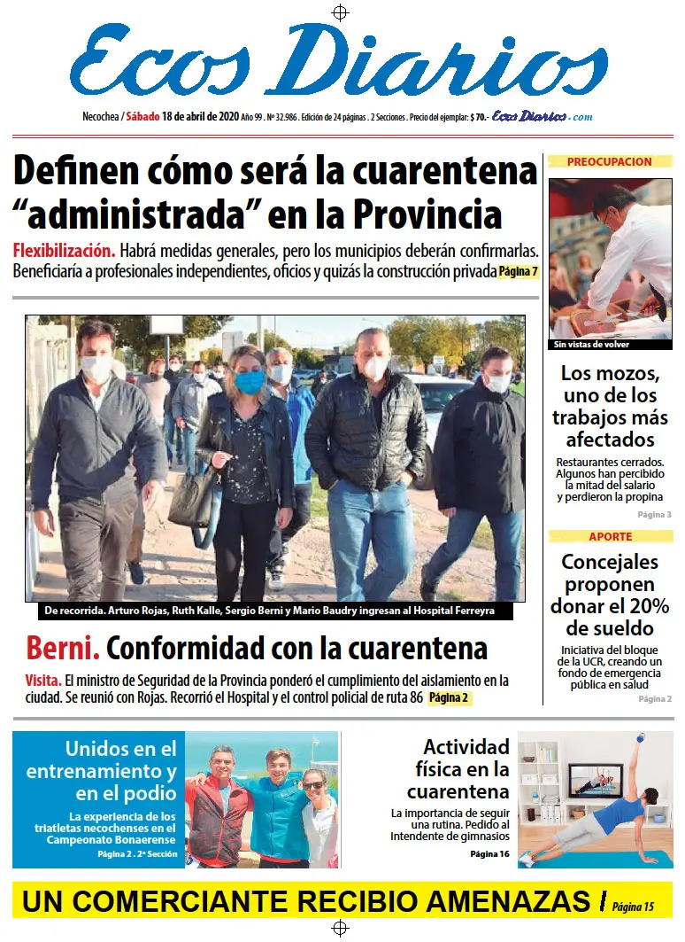 Tapa del 18 de abril de 2020