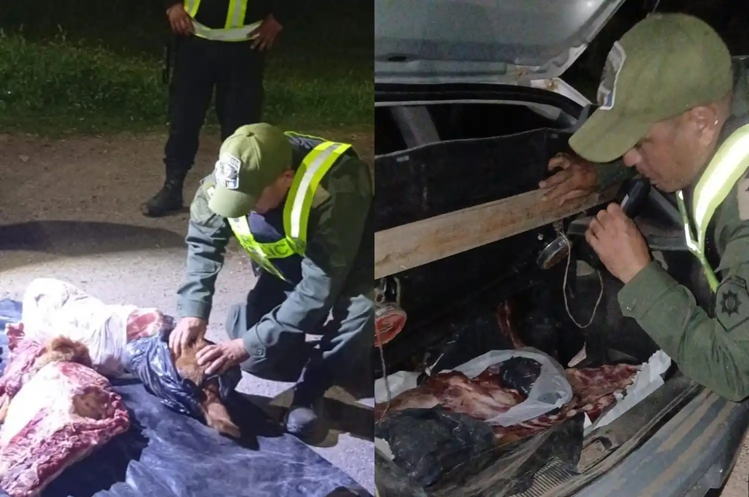 Incautaron varios cortes de carne del baúl de un auto en Ruta Nacional N°34