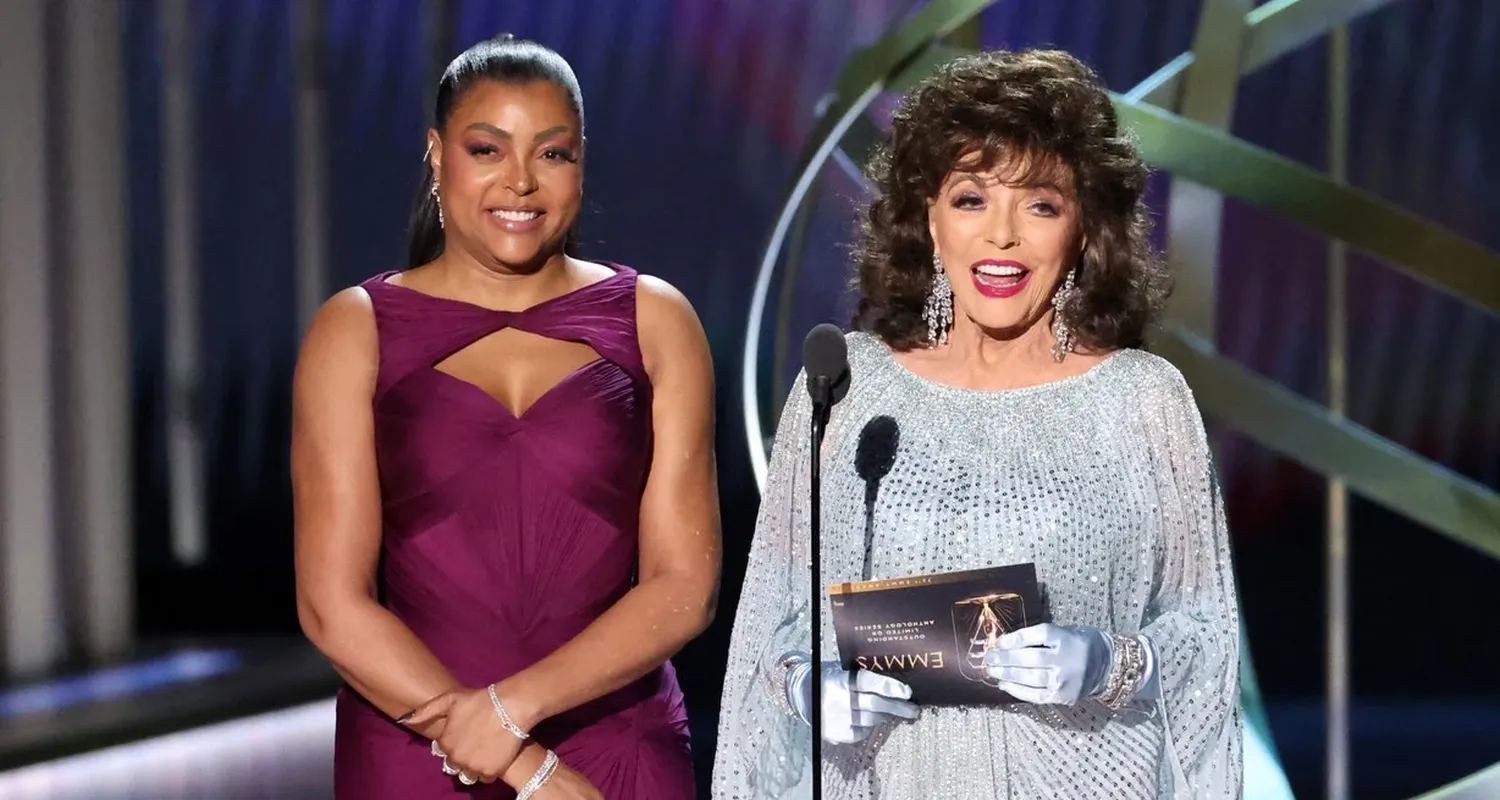 Taraji P. Henson y Joan Collins este 15 de enero en la entrega de los premios Emmy. Foto: Reuters