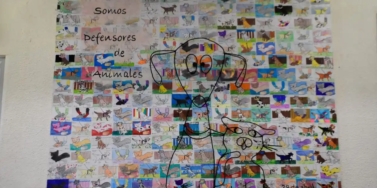 Mural con motivo del Día del Animal