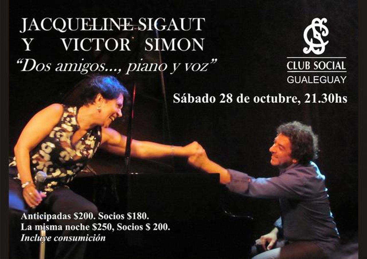 “Dos amigos…, piano y voz”