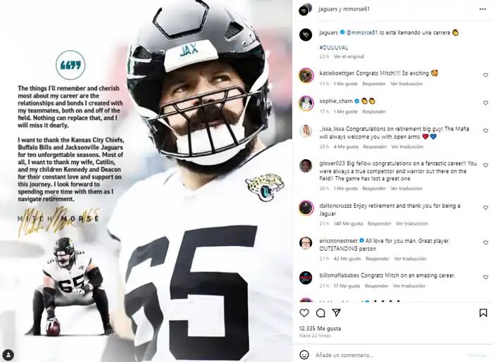 La publicación que hizo el deportista en sus redes sociales