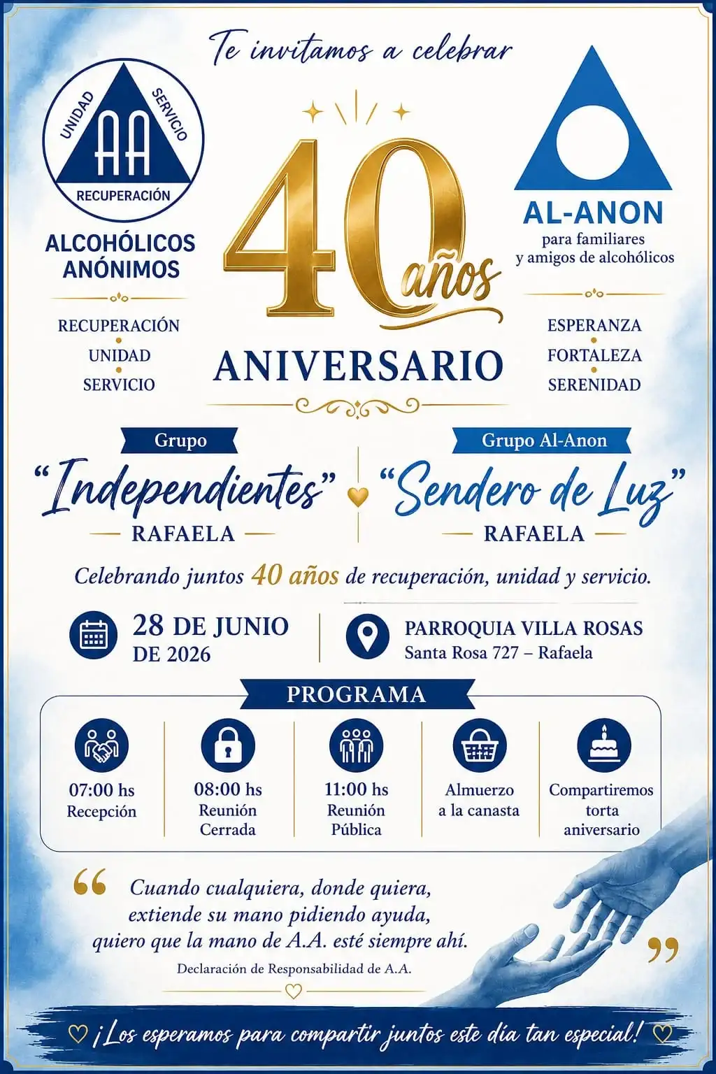El Grupo Independiente de A.A. y Al-Anon Sendero de Luz celebran 40 años de trayectoria - 1